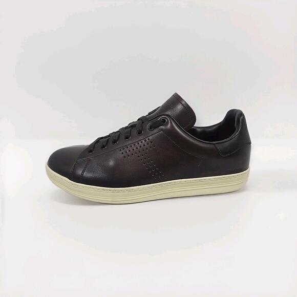 Tom Ford Warwick - Brown Leather Lace-Up Low Top Sneakers - Mens 10